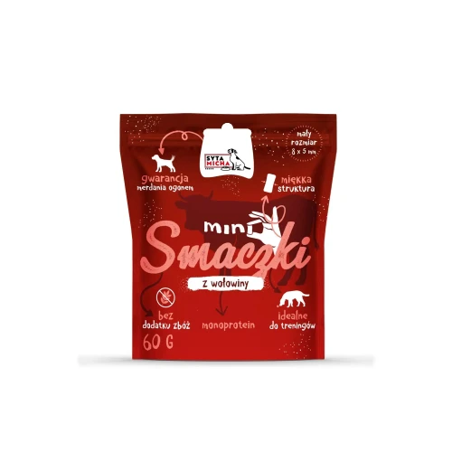 Syta Micha Mini smaczki dla psa z wołowiną 60g - przysmak dla psa