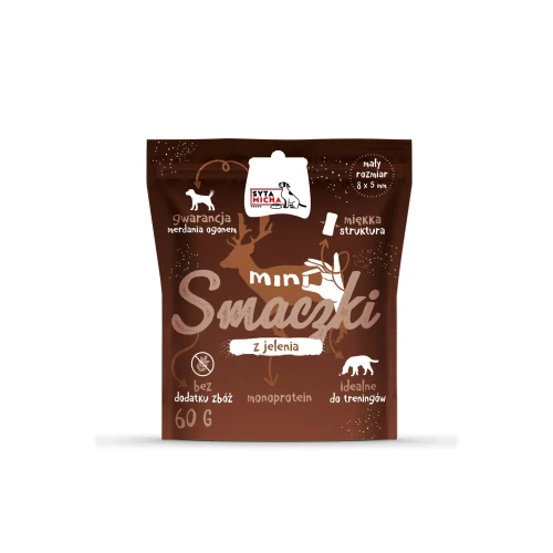 Syta Micha Mini smaczki dla psa z jelenia 60g - przysmak dla psa