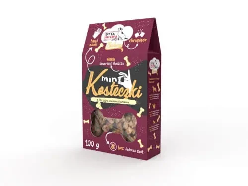 Syta Micha Ciastka dla psa Mini kosteczki z dziczyzną 100g - przysmak dla psa