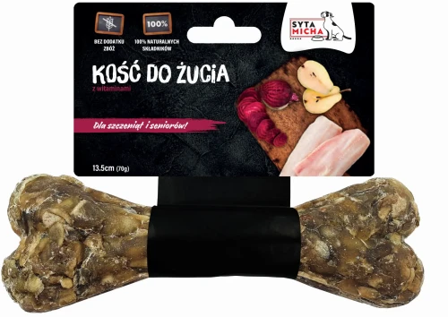 Syta Micha Kość do żucia dla szczeniąt 13,5cm - przysmak dla szczeniąt z dorszem oraz mieszanką witaminową