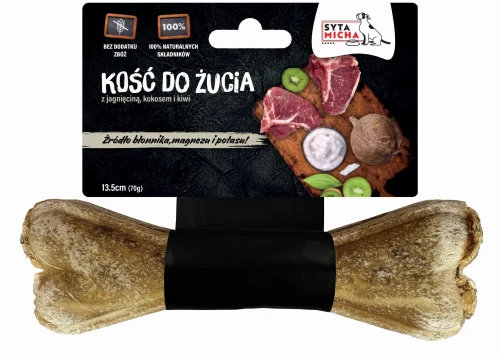 Syta Micha Kość do żucia dla psa z kokosem i kiwi 13,5cm - przysmak dla psa z jagnięciną