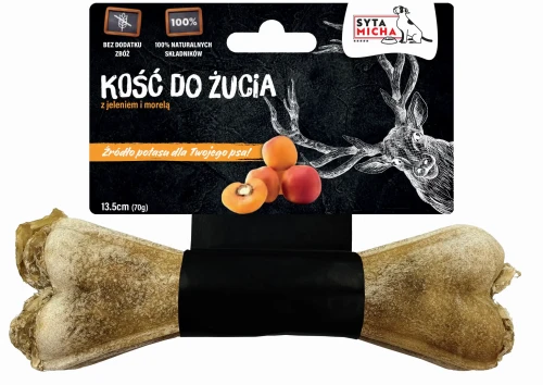 Syta Micha Kość do żucia dla psa z jeleniem i morelą 13,5cm - przysmak dla psa