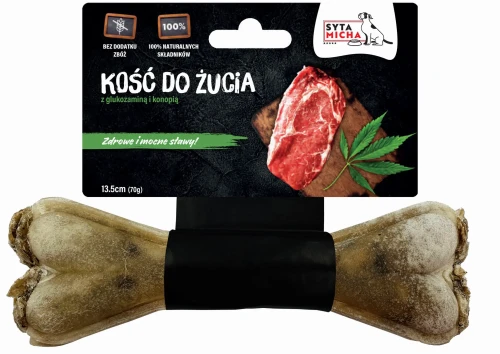 Syta Micha Kość do żucia dla psa na mocne stawy 13,5cm - przysmak dla psa z glukozaminą i konopią