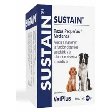 VetPlus Sustain Średnie i Małe Rasy 30 sasz - funkcjonowanie układu pokarmowego i odpornościowego