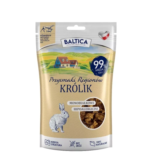 Baltica Półmiękkie przysmaki dla psów z królika 80g - przysmak dla psa