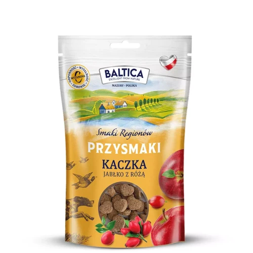 Baltica Smaki Regionów Kaczka z jabłkiem i różą 100g - przysmak dla psa