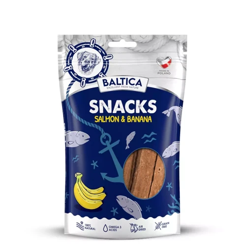 Baltica Snacks Łosoś z bananami 80g - przysmak dla psa