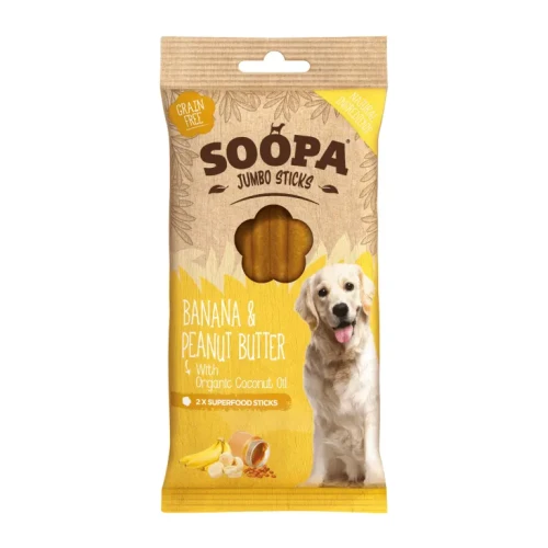 SOOPA Jumbo Dental Stick - Banan i Masło Orzechowe 170g - przysmak dla psa