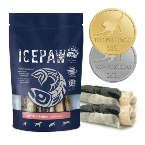 Icepaw Lachsrouladen – roladki do żucia dla psów 3 szt. ok. 200g - przysmak dla psa