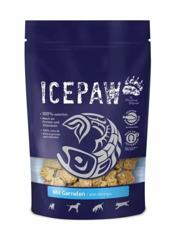 Icepaw Garnelen - przysmaki z filetów ryb i krewetek 150g - przysmak dla psa