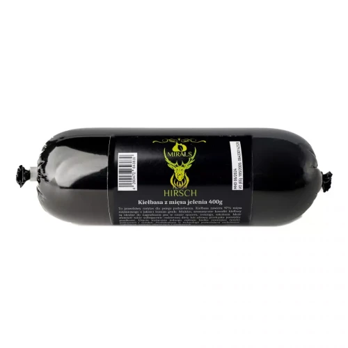 MIRALS Hirsch - kiełbasa z mięsa jelenia 400g - przysmak dla psa