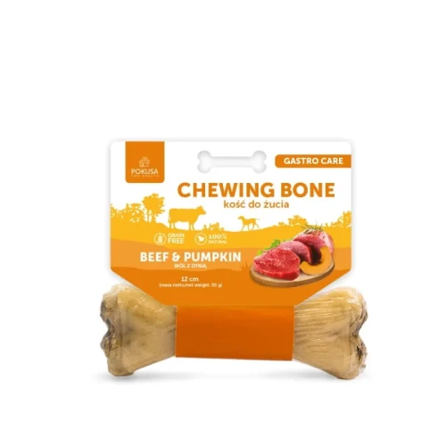 Pokusa chewing bone GASTRO CARE - kość do żucia z dodatkiem dyni i kamali 12cm - przysmak dla psa