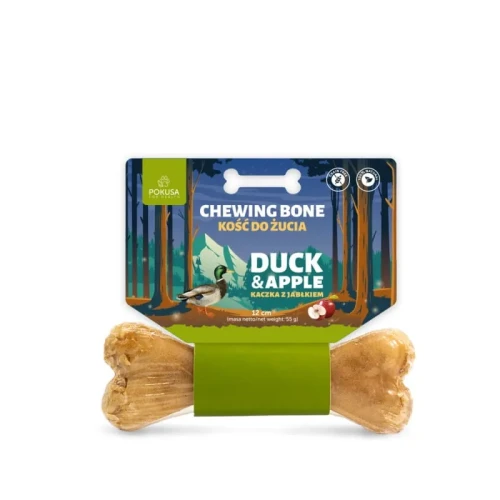 Pokusa chewing bone DUCK & APPLE - kość do żucia z dodatkiem kaczki i jabłka 12cm - przysmak dla psa