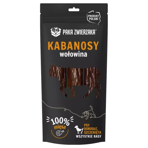 Paka Zwierzaka Kabanosy wołowina 3 szt 80g - przysmak dla psa