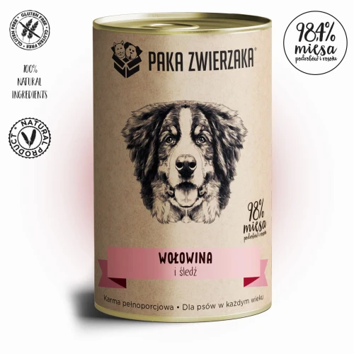 Paka Zwierzaka Karma mokra Wołowina i śledź  400g