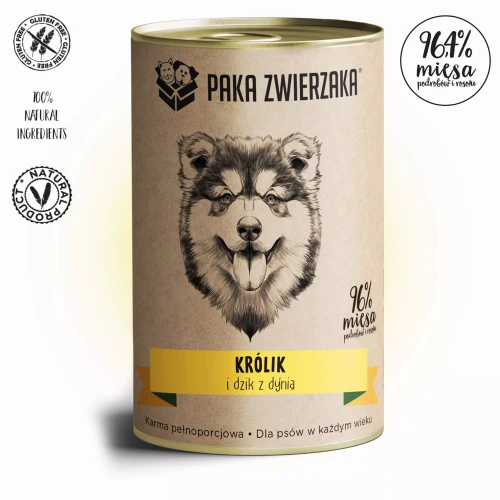 Paka Zwierzaka Karma mokra Królik i dzik z dynią 400g