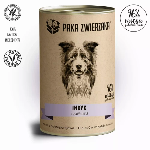 Paka Zwierzaka Karma mokra Indyk i żurawina  400g