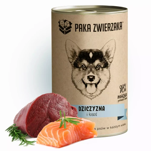 Paka Zwierzaka Karma mokra Dziczyzna i łosoś  400g