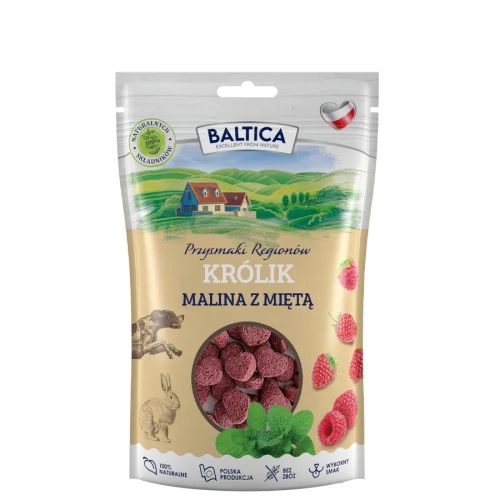 Baltica Smaki Regionów Królik z maliną i miętą 100g - przysmak dla psa