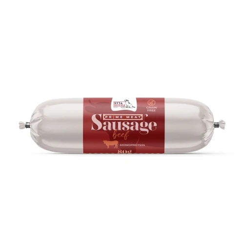 Syta Micha  Prime Meat Kiełbaska treningowa z wołowiną 80g - przysmak dla psa