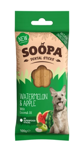 SOOPA Dental Stick - Arbuz i Jabłko 100g - przysmak dla psa