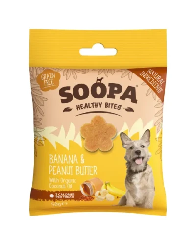 SOOPA Healthy Bites – Banan i Masło Orzechowe 50g - przysmak dla psa