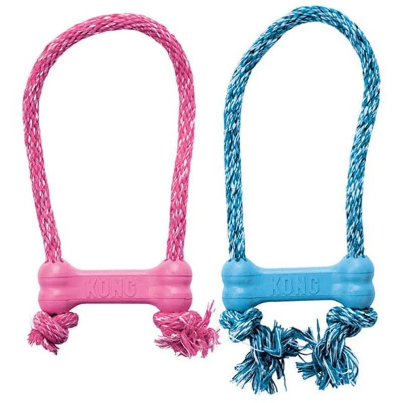 Kong-Puppy-Goodie-Bone with-Rope-zabawka-dla-szczeniąt-szarpak.webp