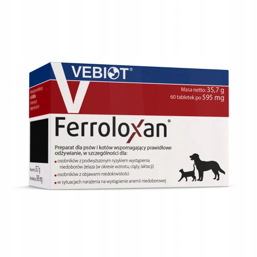 Vebiot Ferroloxan dla psów i kotów 60 tab