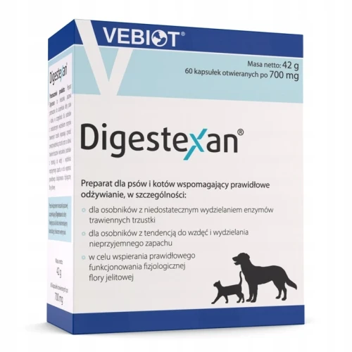 Vebiot Digestexan dla psów i kotów 60 kaps