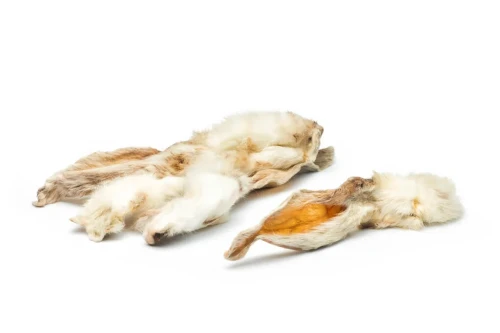 Petmex Uszy królika z futrem 100g naturalny gryzak - przysmak dla psa
