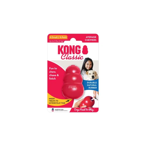 Kong Classic XS-6 cm - gumowa zabawka dla psa, oryginalny, czerwony
