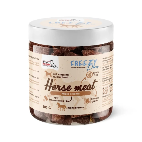 Syta Micha 100% liofilizowane mięso z konia dla psa 80g FREEZY Pure - przysmak dla psa