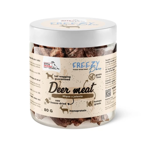 Syta Micha 100% liofilizowane mięso z jelenia dla psa 80g FREEZY Pure - przysmak dla psa