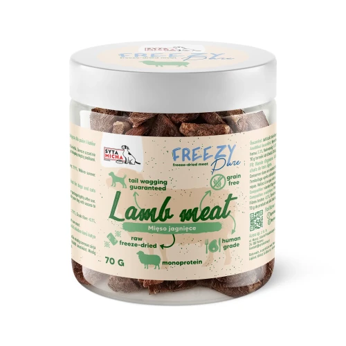 Syta Micha 100% liofilizowane mięso jagnięce dla psa 70g FREEZY Pure - przysmak dla psa