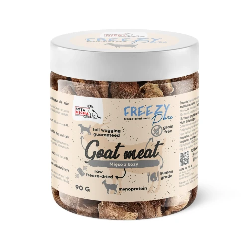 Syta Micha 100% liofilizowane mięso z kozy dla psa 90g FREEZY Pure - przysmak dla psa