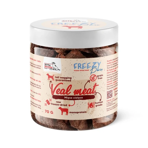 Syta Micha 100% liofilizowane mięso cielęce dla psa 70g FREEZY Pure - przysmak dla psa