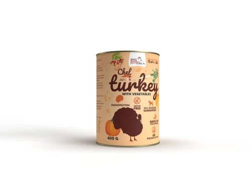 Syta Micha Karma Mokra Indyk z warzywami Junior 400g
