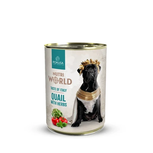 Pokusa Nutri World Karma mokra Smaki Świata Włochy-Przepiórka 400g 