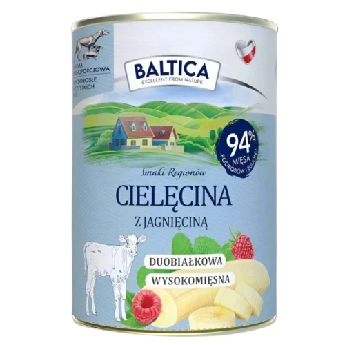  Baltica Karma mokra Jagnięcina z Cielęciną dla szczeniąt 400g