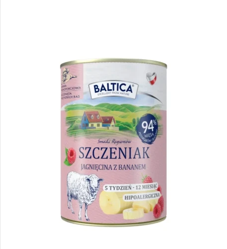 Baltica Karma mokra Jagnięcina z bananem dla szczeniąt 400g