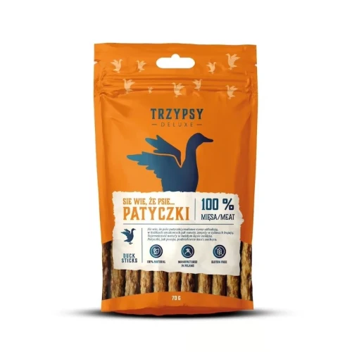 TrzyPsy - sie wie, że psie... 70g - Patyczki z kaczki - 100% mięsa przysmaki dla psa