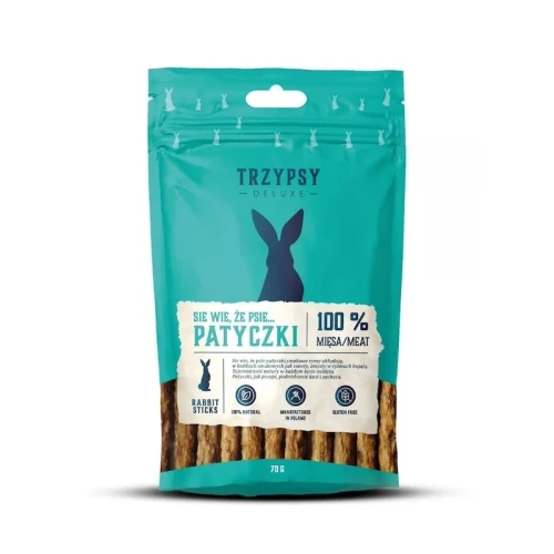 TrzyPsy - sie wie, że psie... 70g - Patyczki z Królika - 100% mięsa przysmaki dla psa