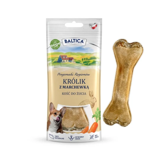 Baltica Kość  królik z marchewką 1 szt - przysmak dla psa