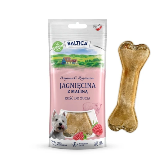 Baltica Kość do żucia jagnięcina z maliną 1szt - przysmak dla psa